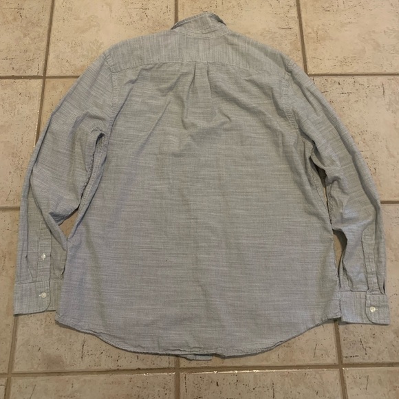 Gap Men's XL Classic Fit Gray White Check Button Down Shirt - Picture 4 of 5